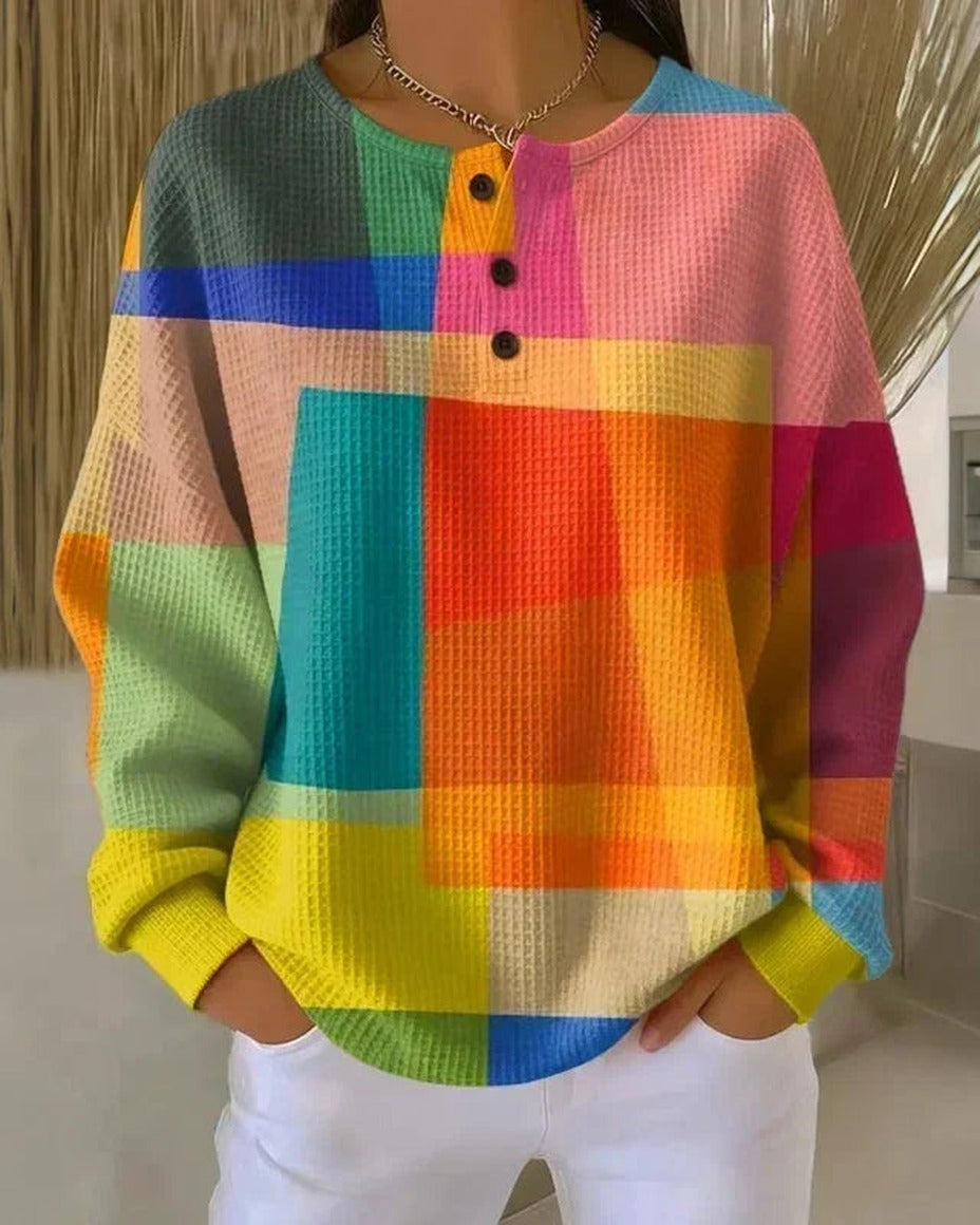Ornella maglione waffle Multicolore