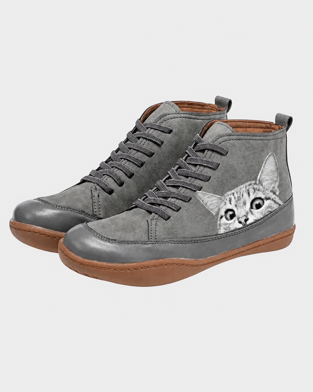 Mina | Sneakers Alte Impermeabili con Stampa Gatto