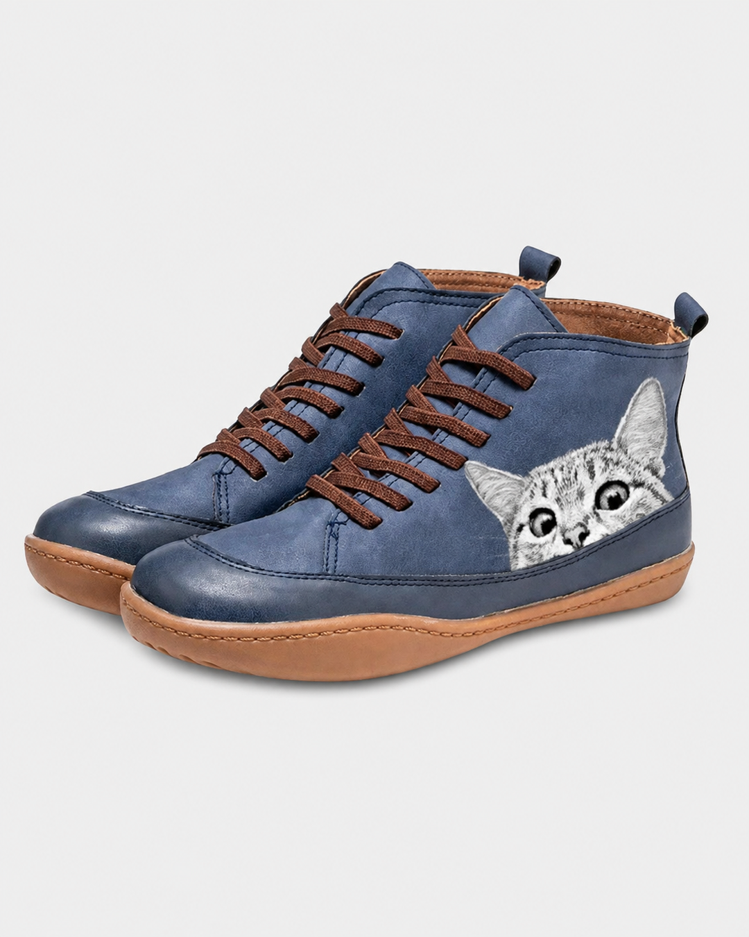 Mina | Sneakers Alte Impermeabili con Stampa Gatto