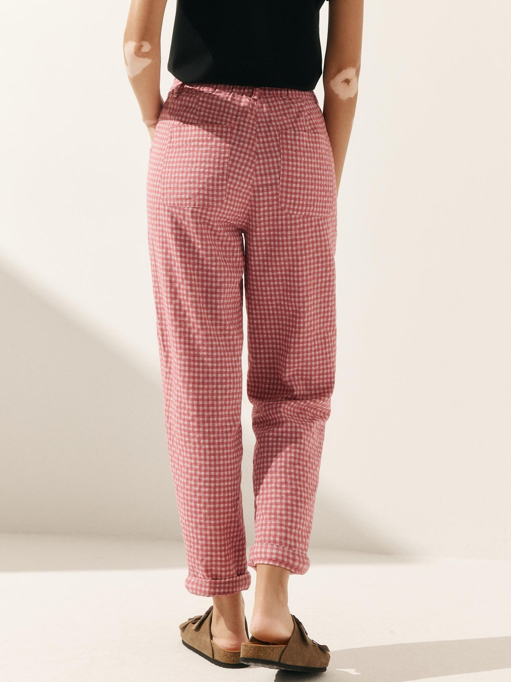 Elena | Pantaloni in Lino con Chiusura a Bottone