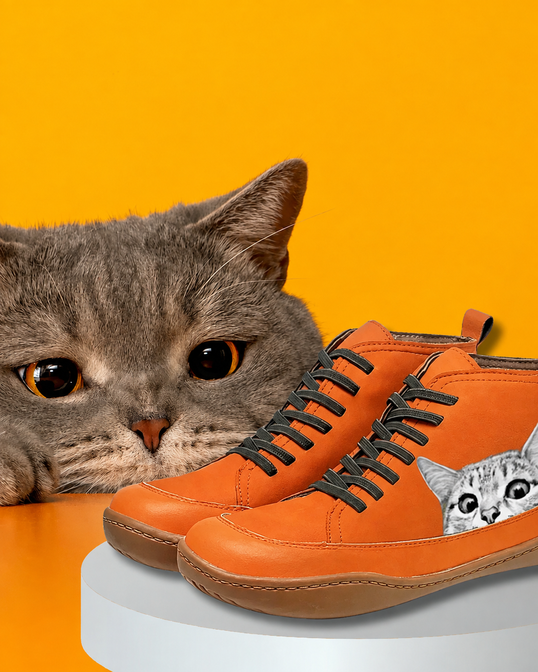 Mina | Sneakers Alte Impermeabili con Stampa Gatto