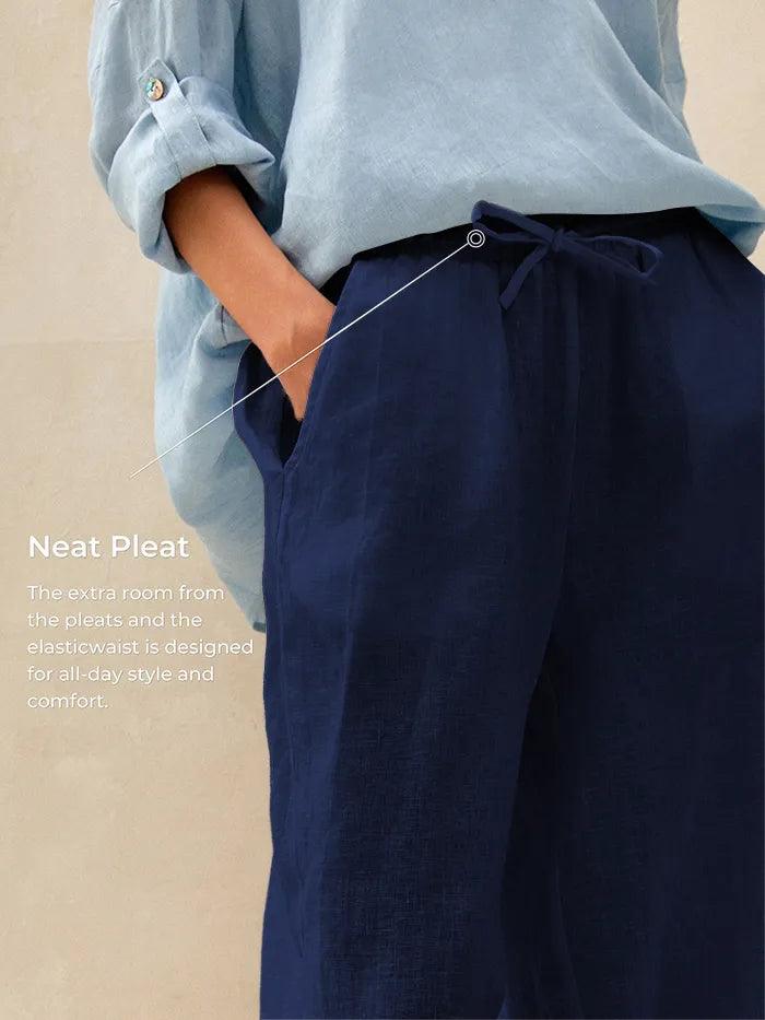 Pantaloni classici in lino al 100% LYON