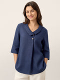 Ottilie | Top in Lino con Colletto Asimmetrico