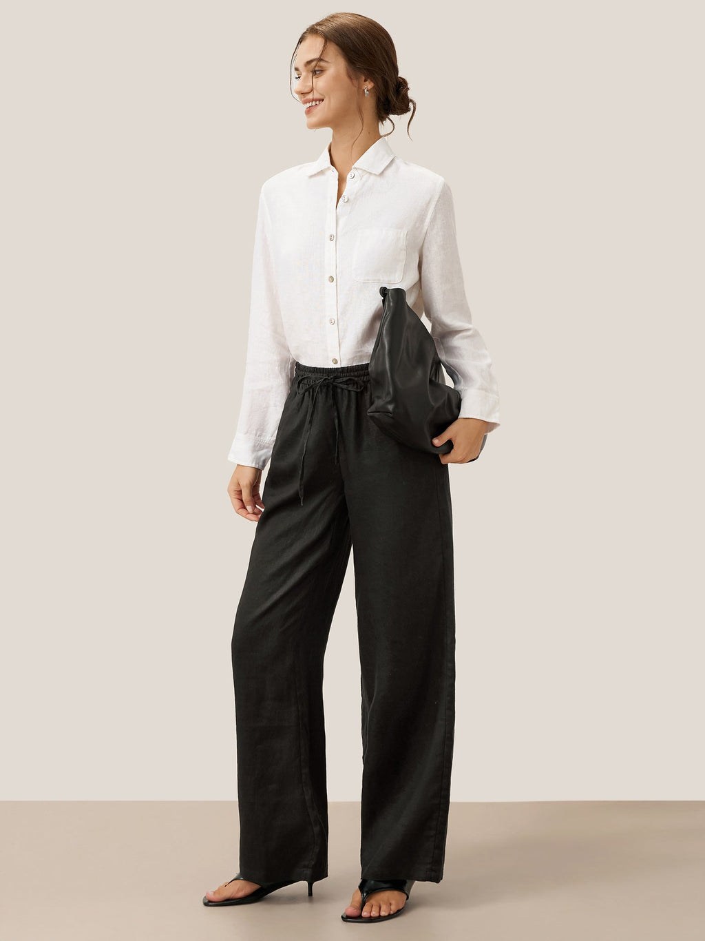 Pantaloni classici in lino al 100% LYON
