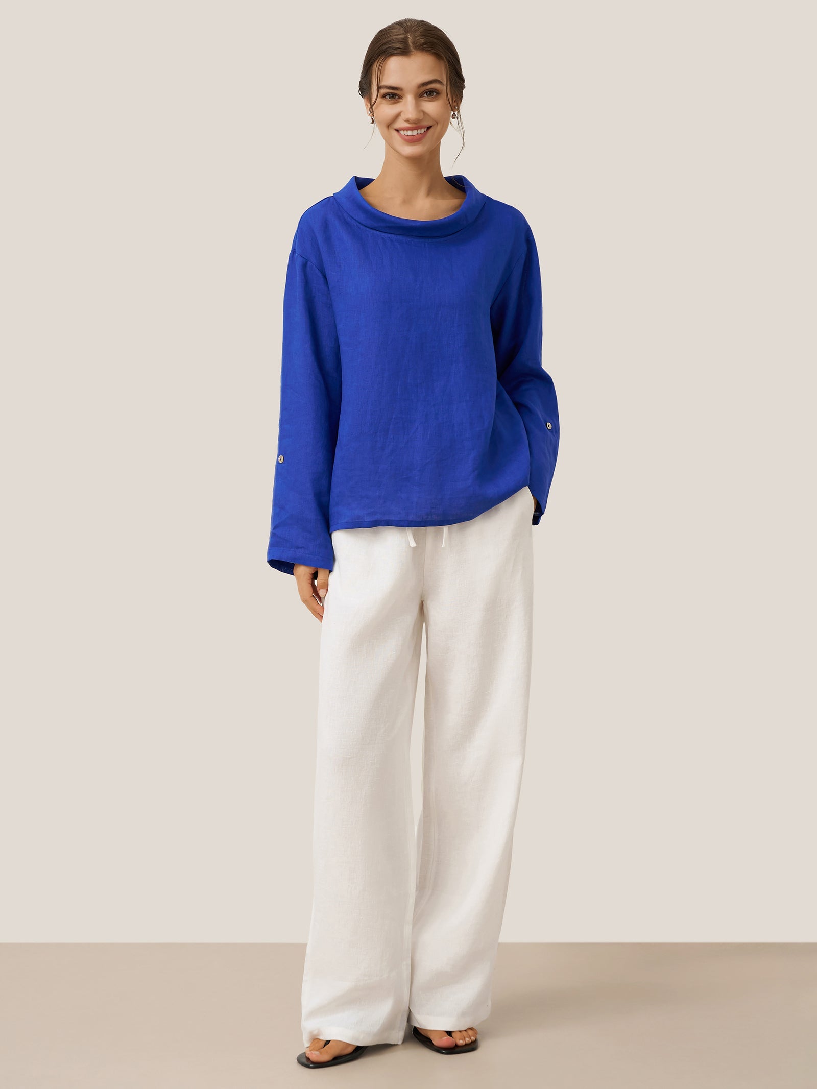 Pantaloni classici in lino al 100% LYON