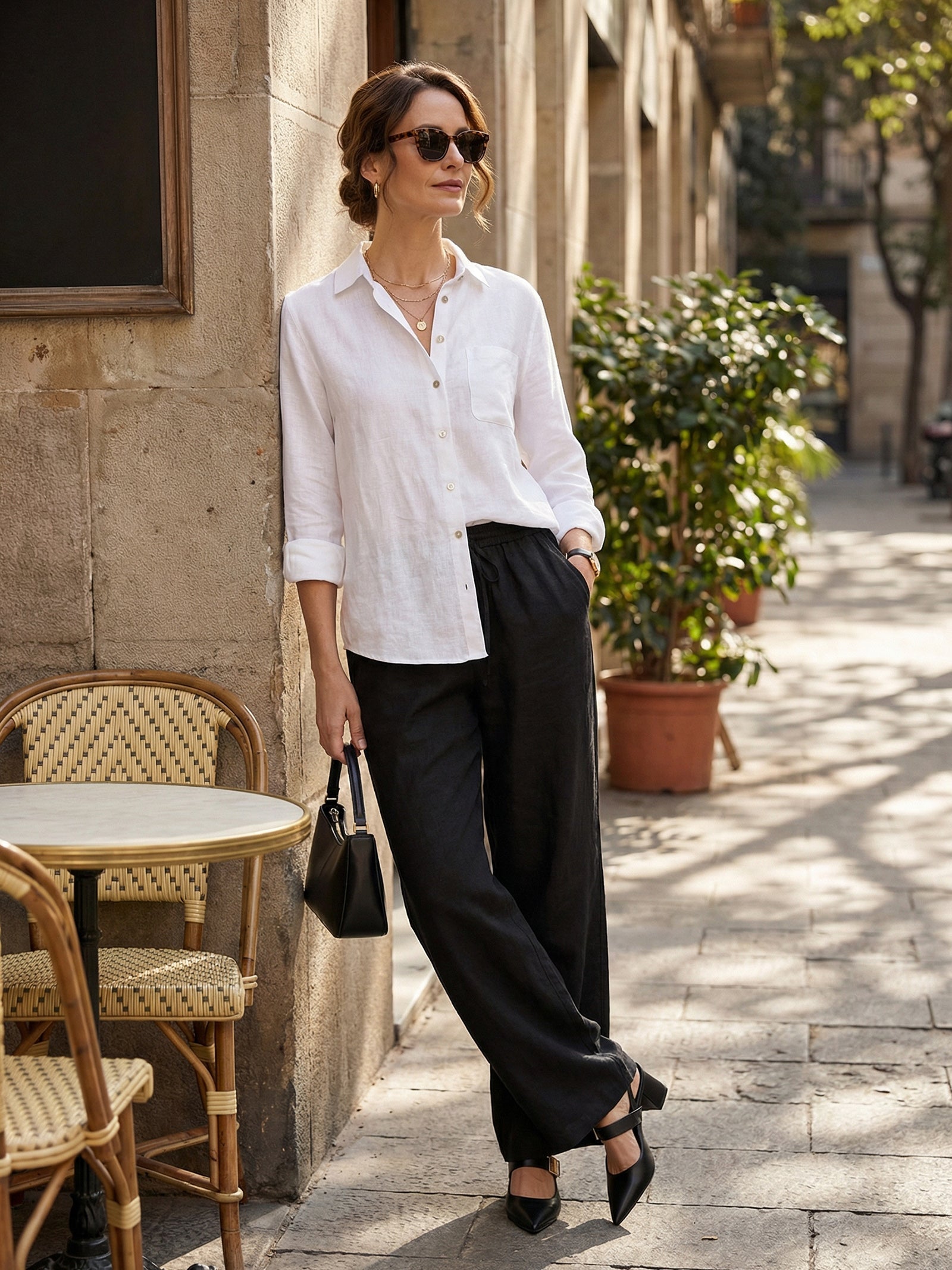 Pantaloni classici in lino al 100% LYON