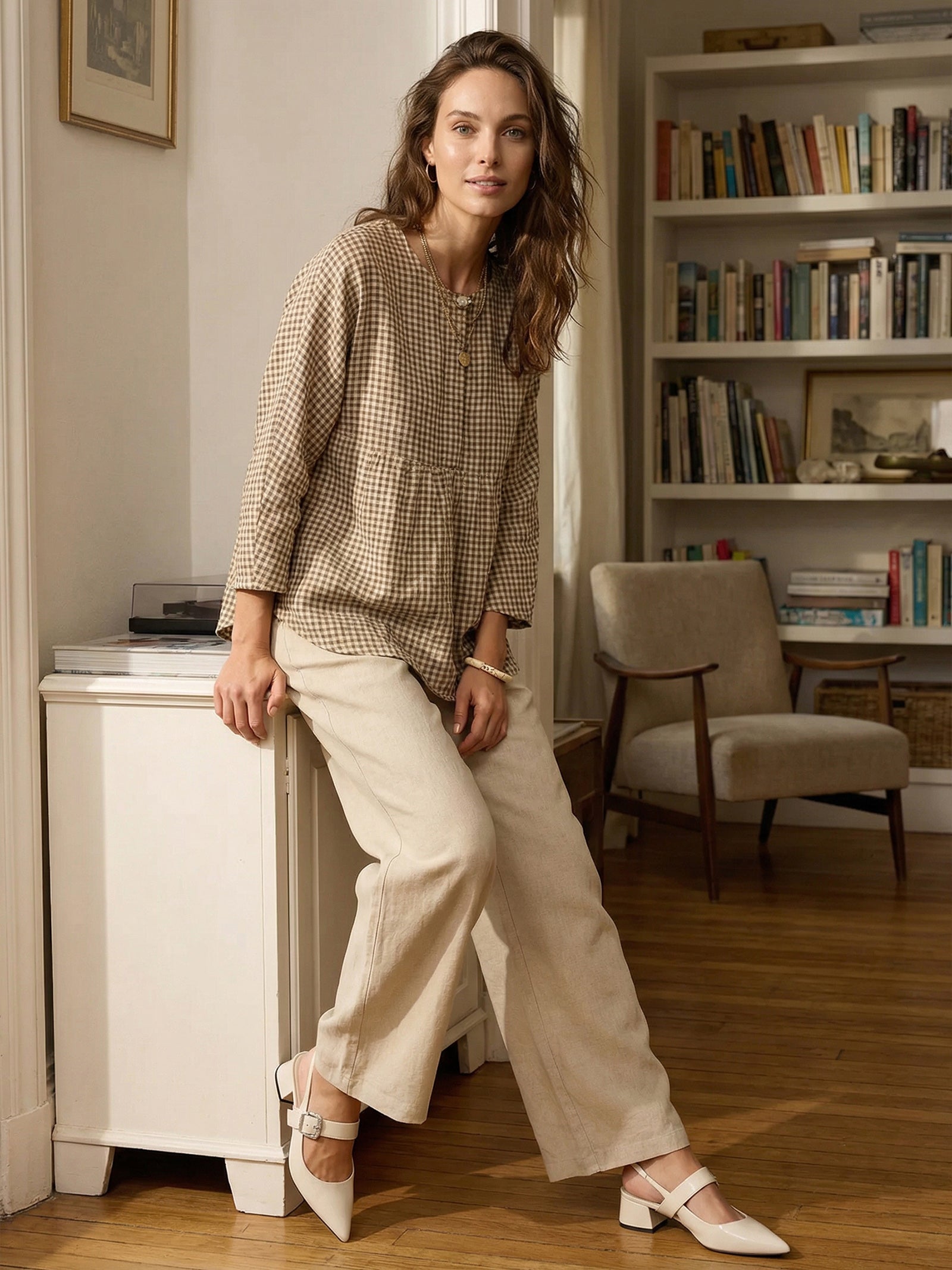 Pantaloni classici in lino al 100% LYON