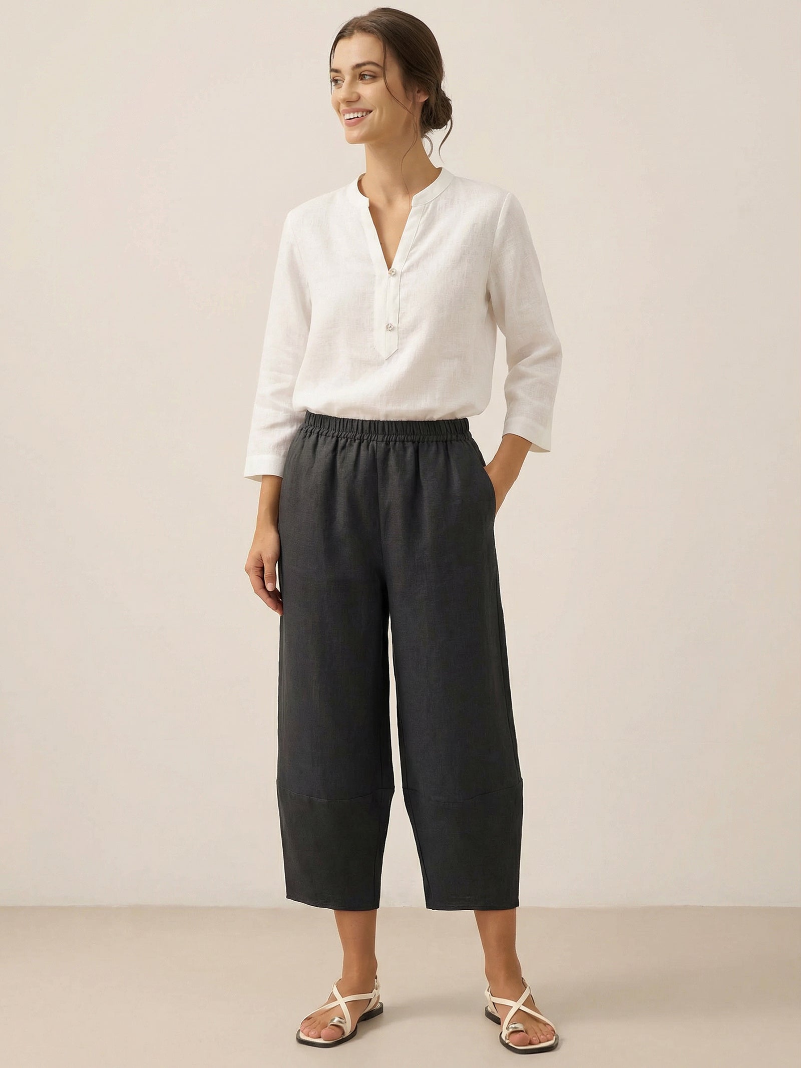 Martina | Pantaloni in Lino con Vestibilità Rilassata