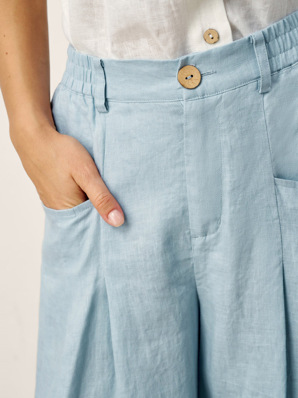 Beatrice | Pantaloni Rilassati in Lino con Pieghe Scolpite