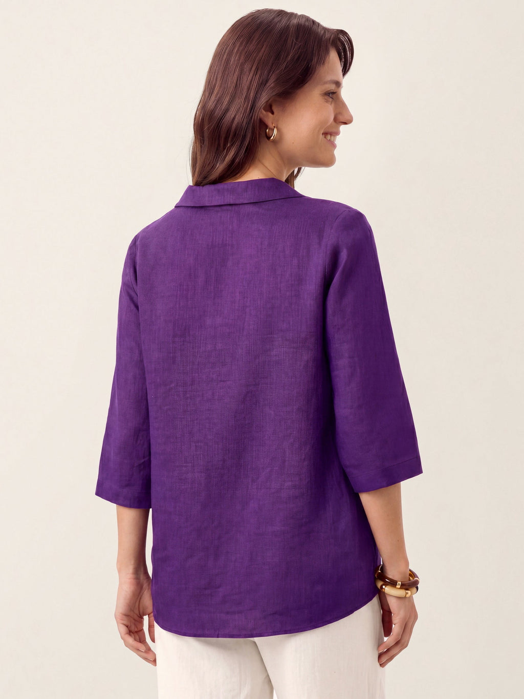 Ottilie | Top in Lino con Colletto Asimmetrico