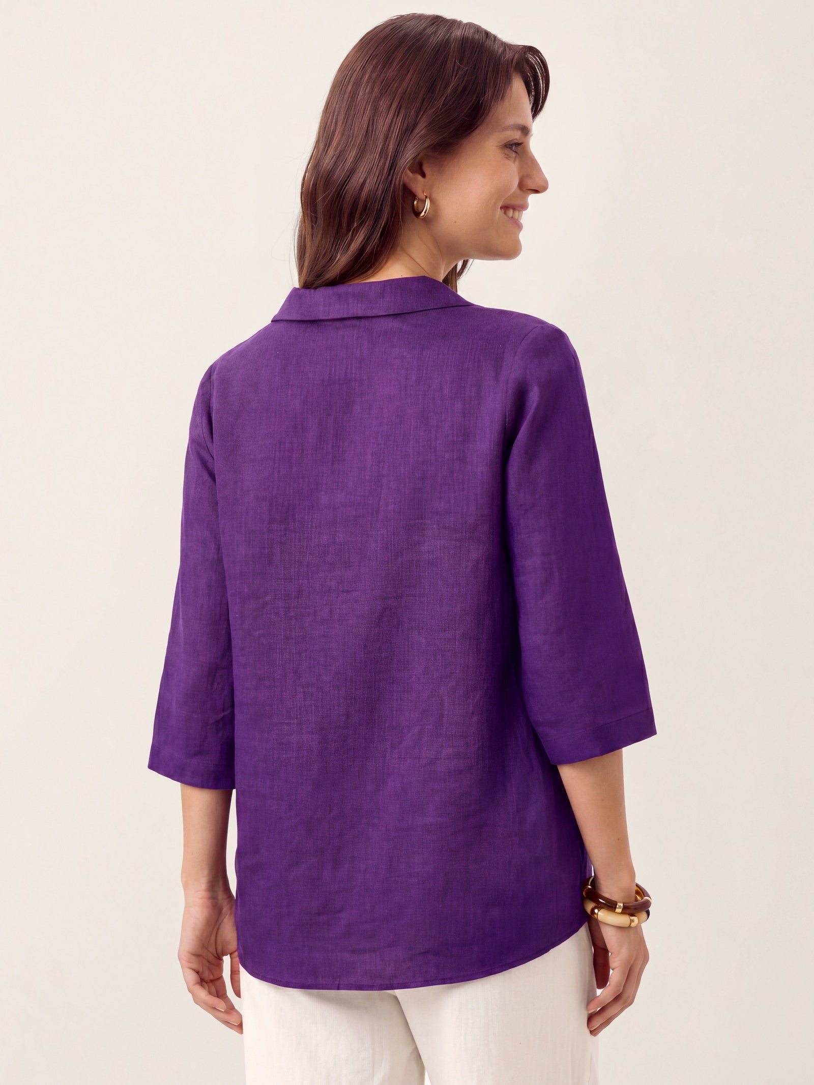 Ottilie | Top in Lino con Colletto Asimmetrico