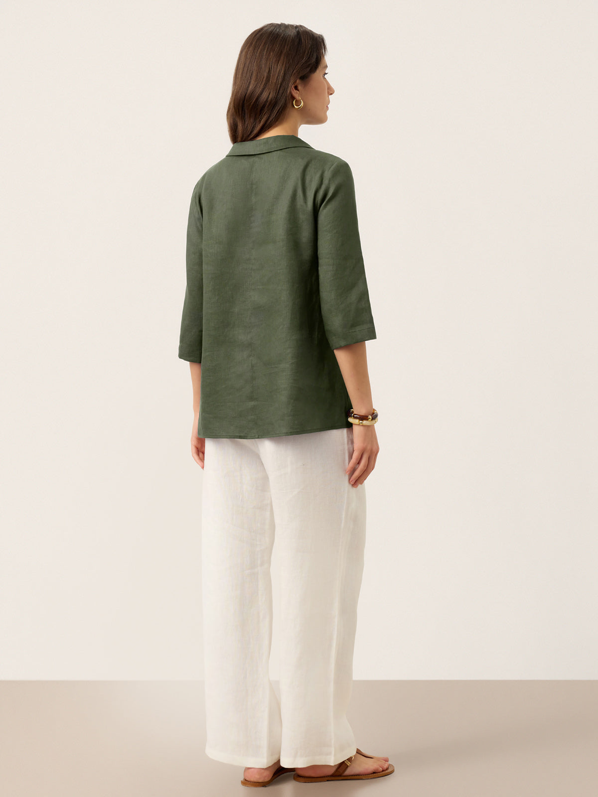 Ottilie | Top in Lino con Colletto Asimmetrico