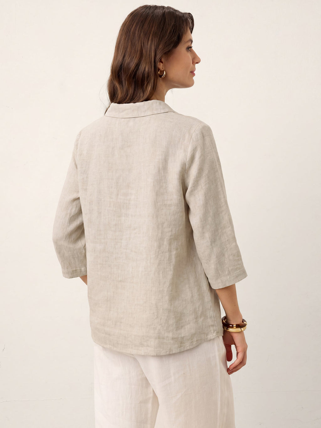 Ottilie | Top in Lino con Colletto Asimmetrico