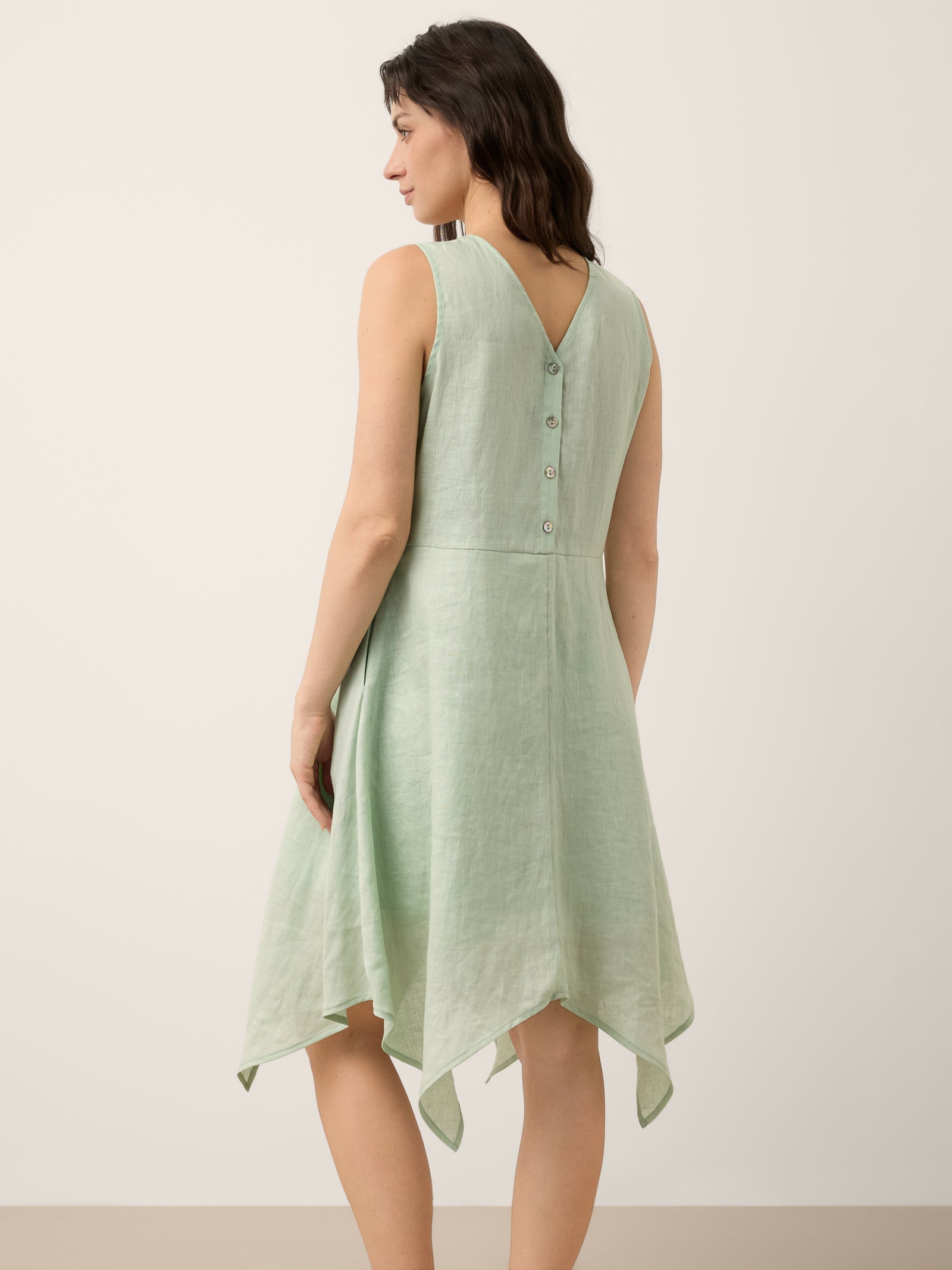 Alessia | Abito Mini in Lino con Scollo a V