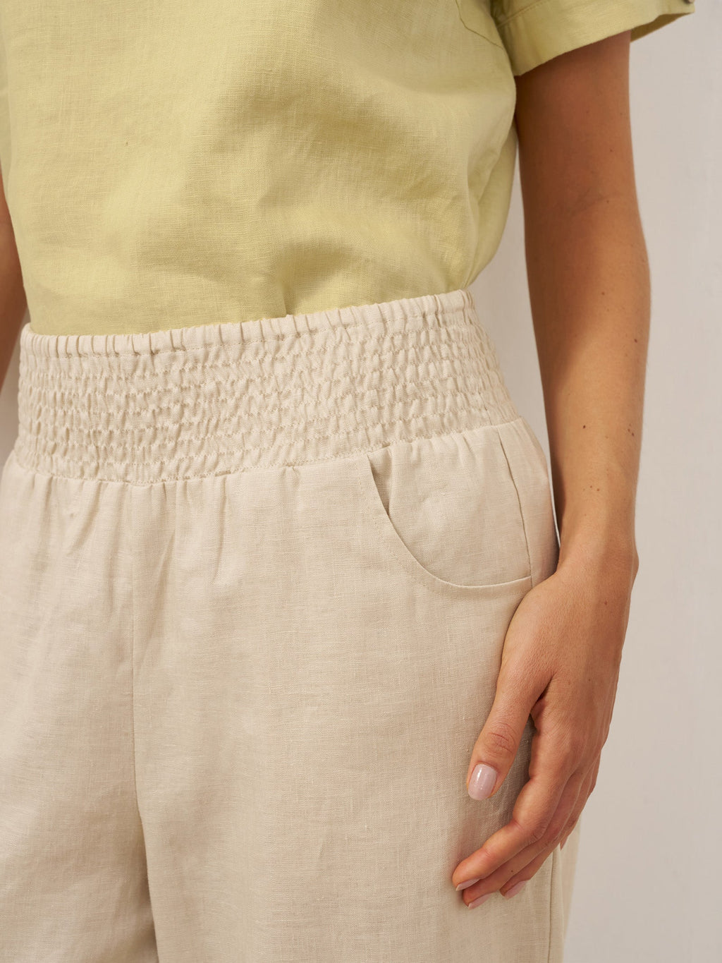Giulia | Pantaloni in Lino con Vita Elastica Ampia