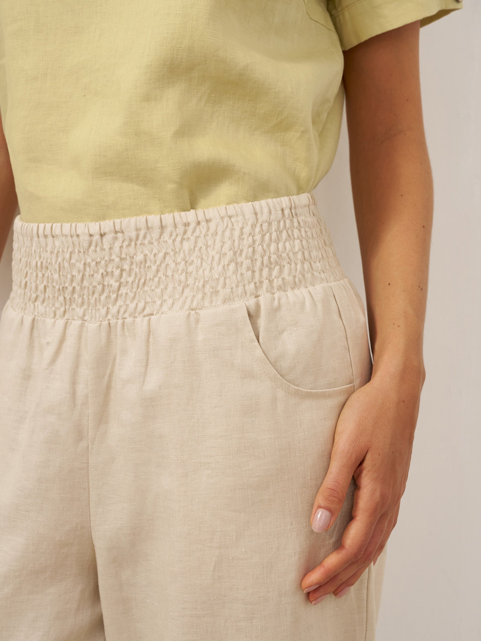 Giulia | Pantaloni in Lino con Vita Elastica Ampia
