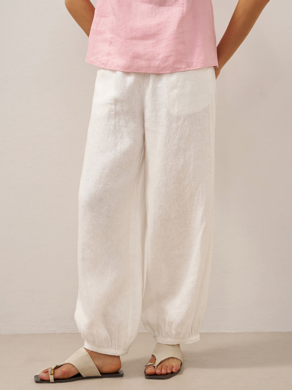 Giulia | Pantaloni in Lino con Vita Elastica Ampia
