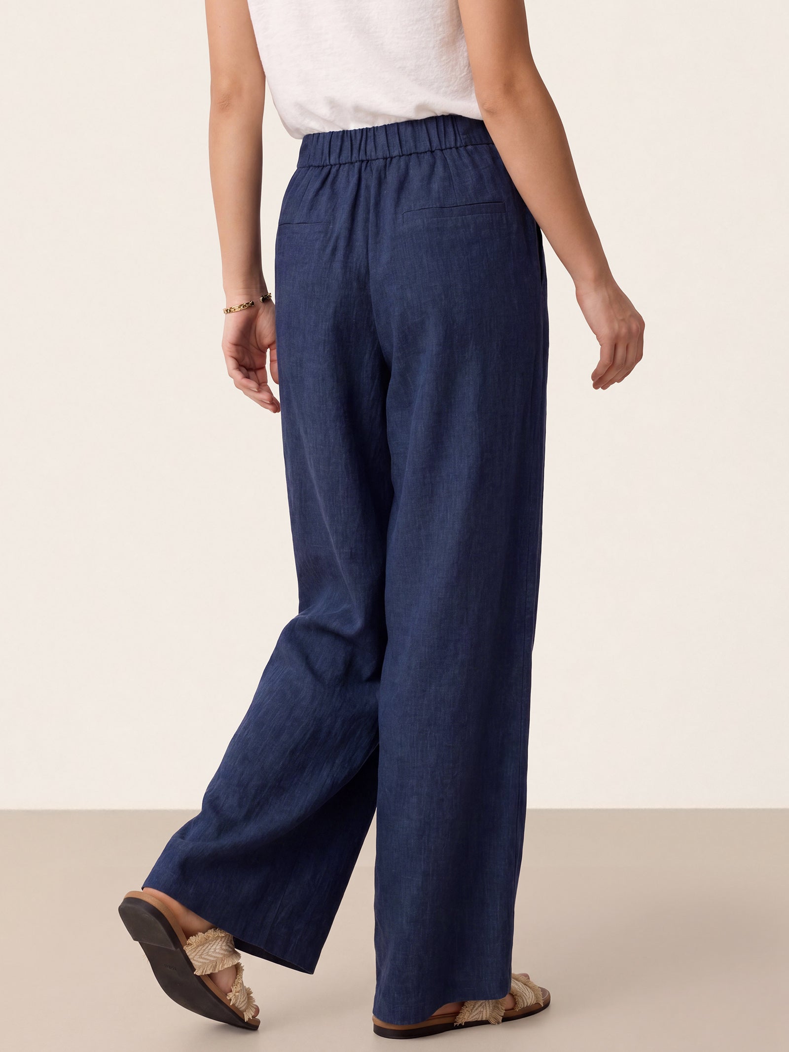 Francesca | Pantaloni in Lino con Bottoni e Spacchi Laterali
