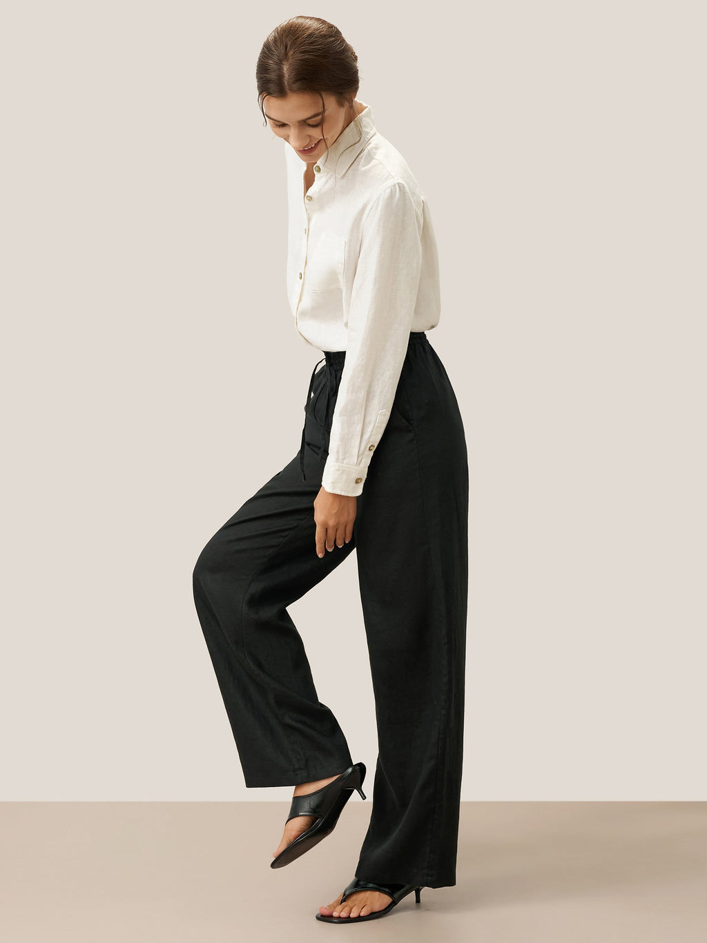 Pantaloni classici in lino al 100% LYON