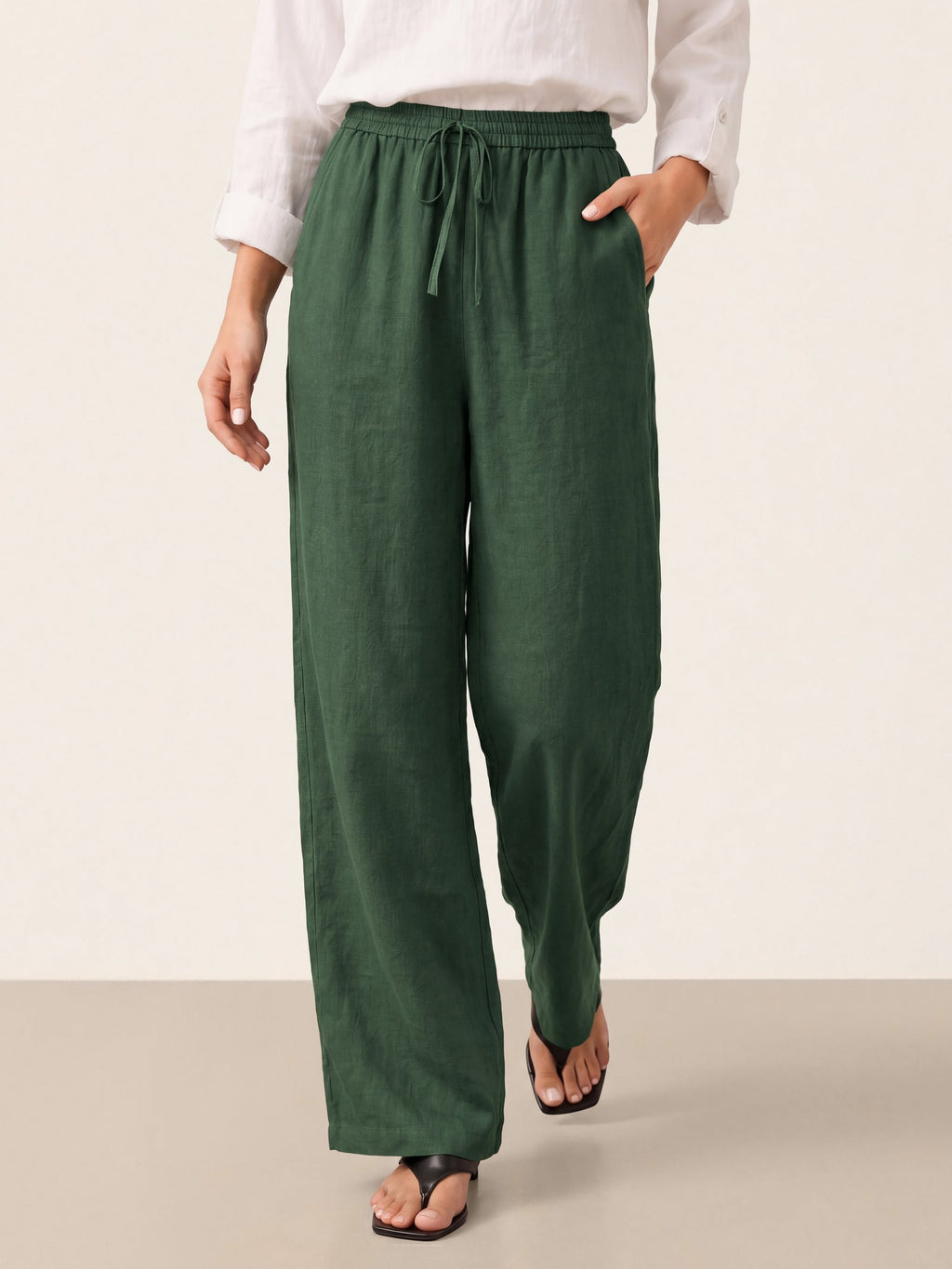 Pantaloni classici in lino al 100% LYON