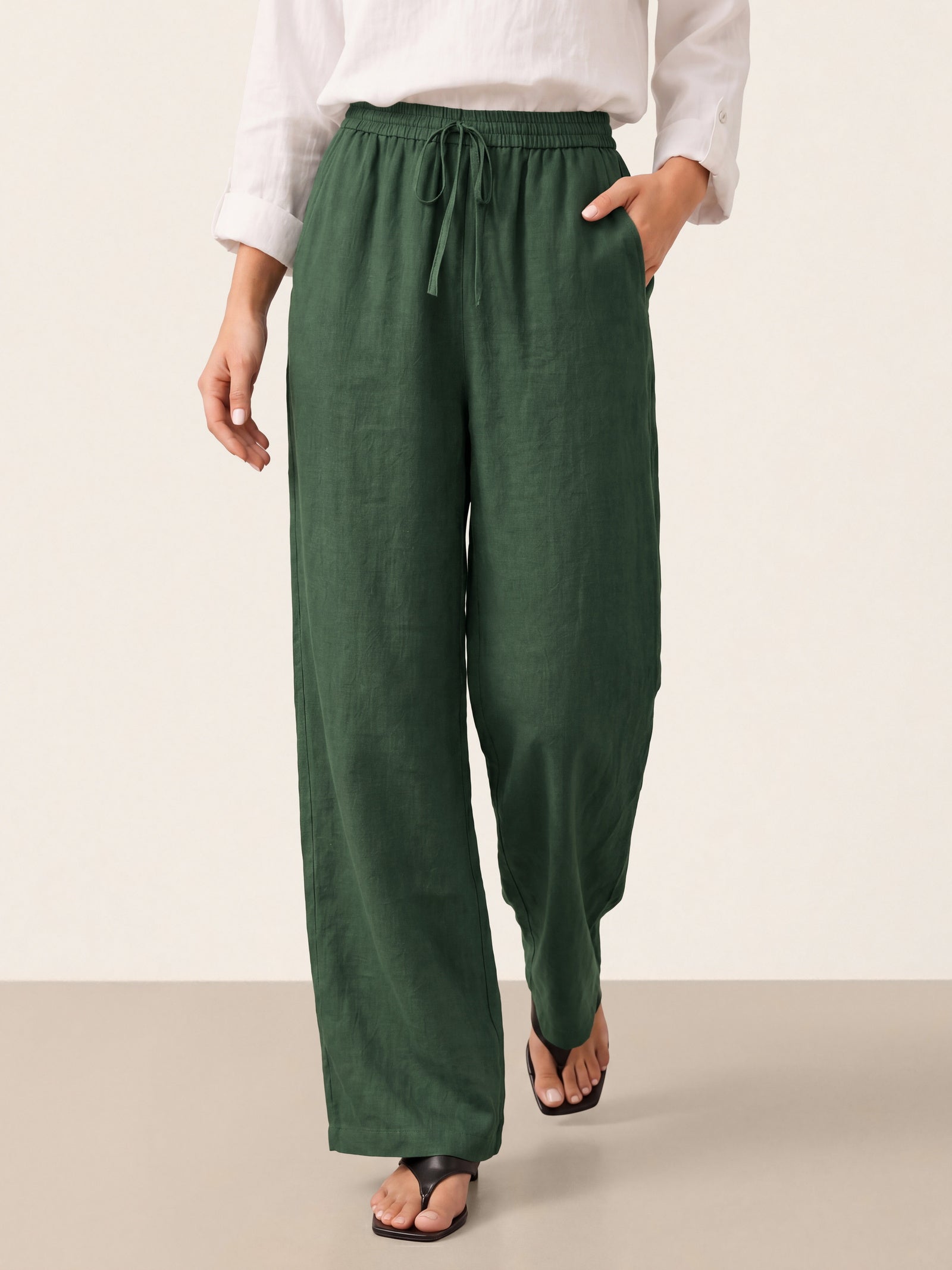Pantaloni classici in lino al 100% LYON