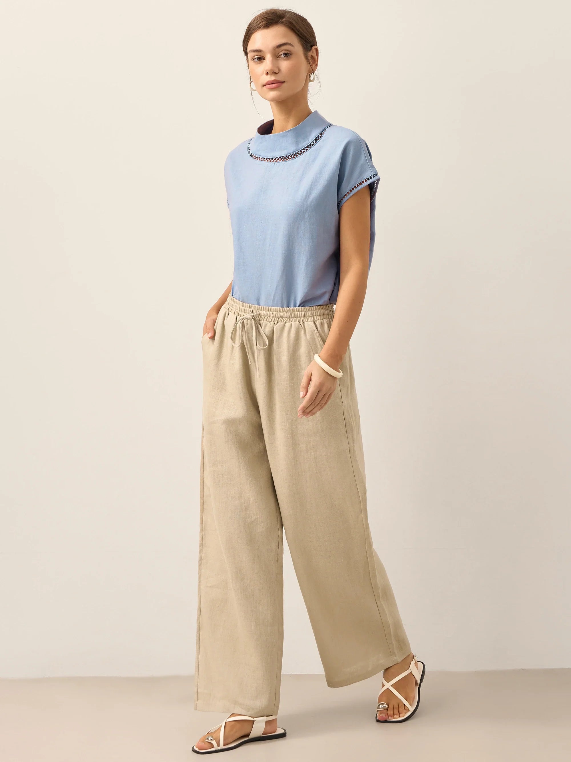 Pantaloni classici in lino al 100% LYON