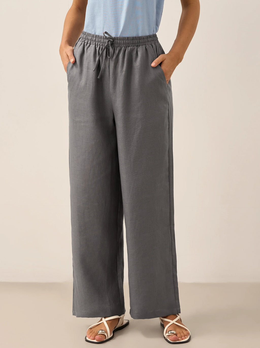 Pantaloni classici in lino al 100% LYON