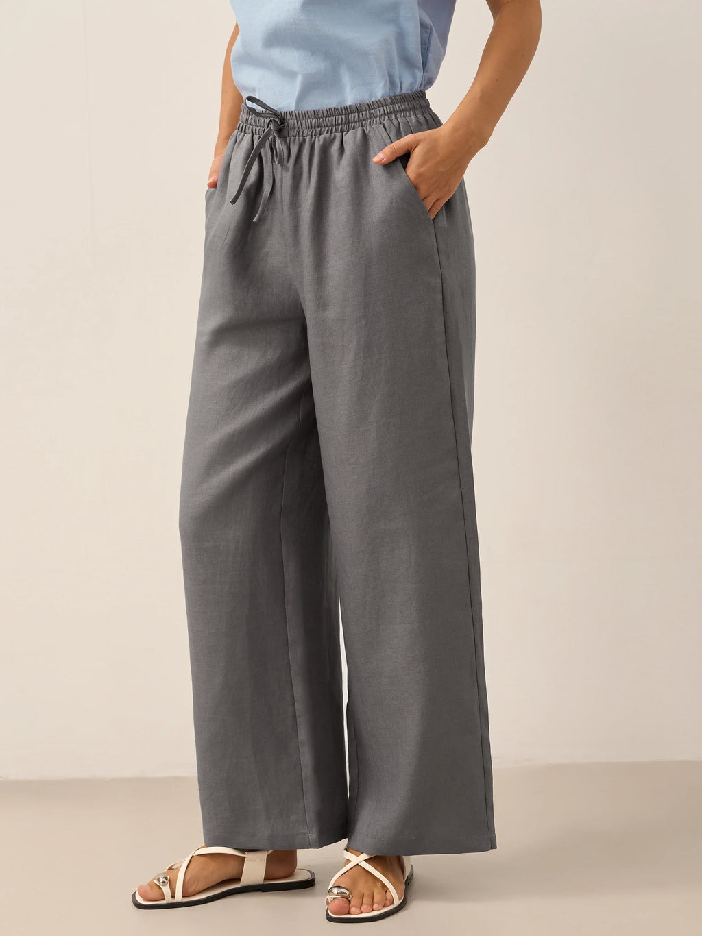 Pantaloni classici in lino al 100% LYON