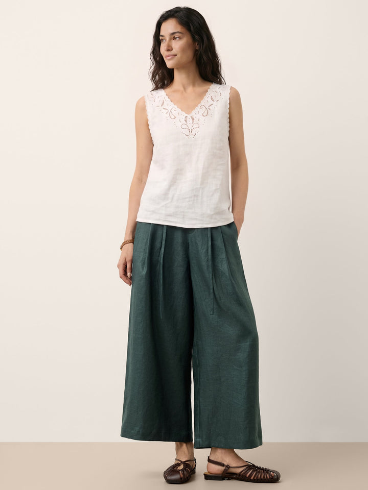 Serena | Canotta in Lino con Motivo Paisley