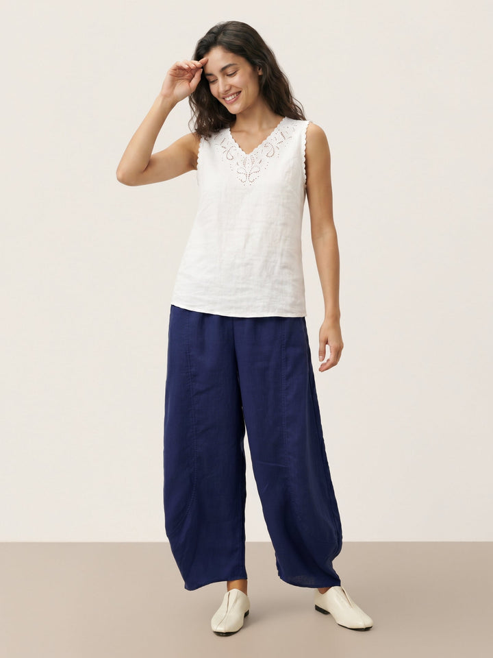 Serena | Canotta in Lino con Motivo Paisley