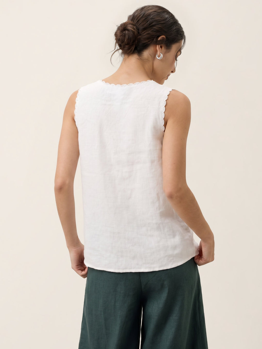 Serena | Canotta in Lino con Motivo Paisley