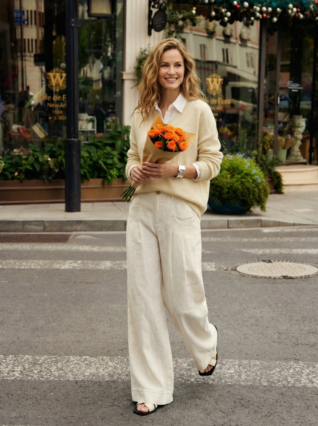 Beatrice | Pantaloni Rilassati in Lino con Pieghe Scolpite