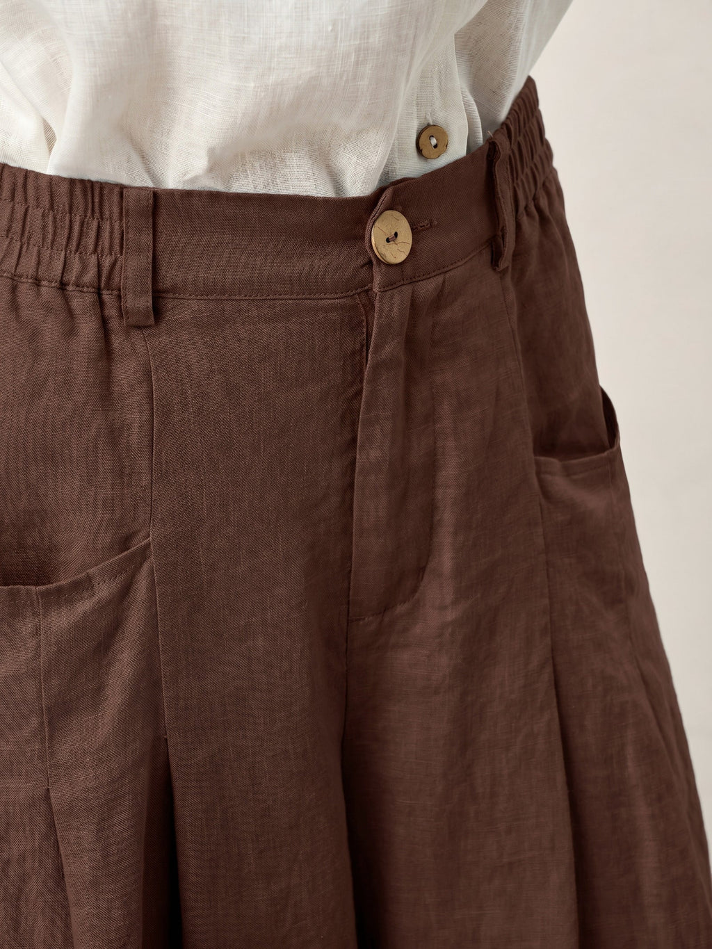 Beatrice | Pantaloni Rilassati in Lino con Pieghe Scolpite