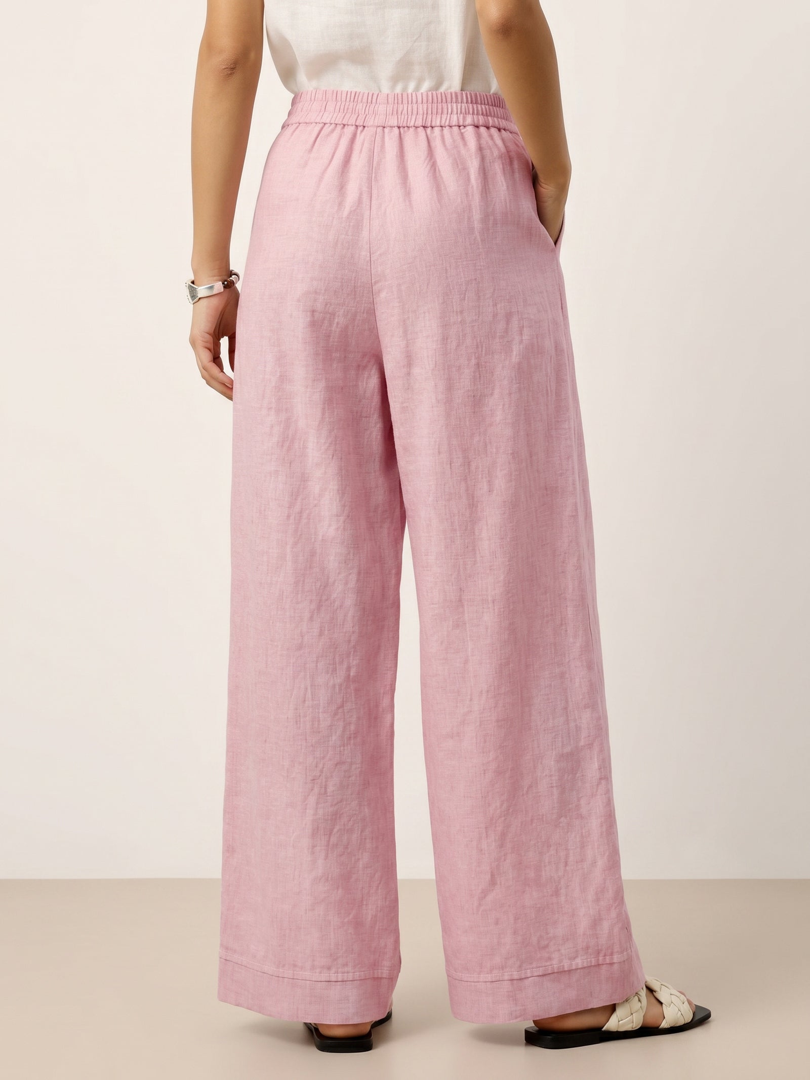 Beatrice | Pantaloni Rilassati in Lino con Pieghe Scolpite