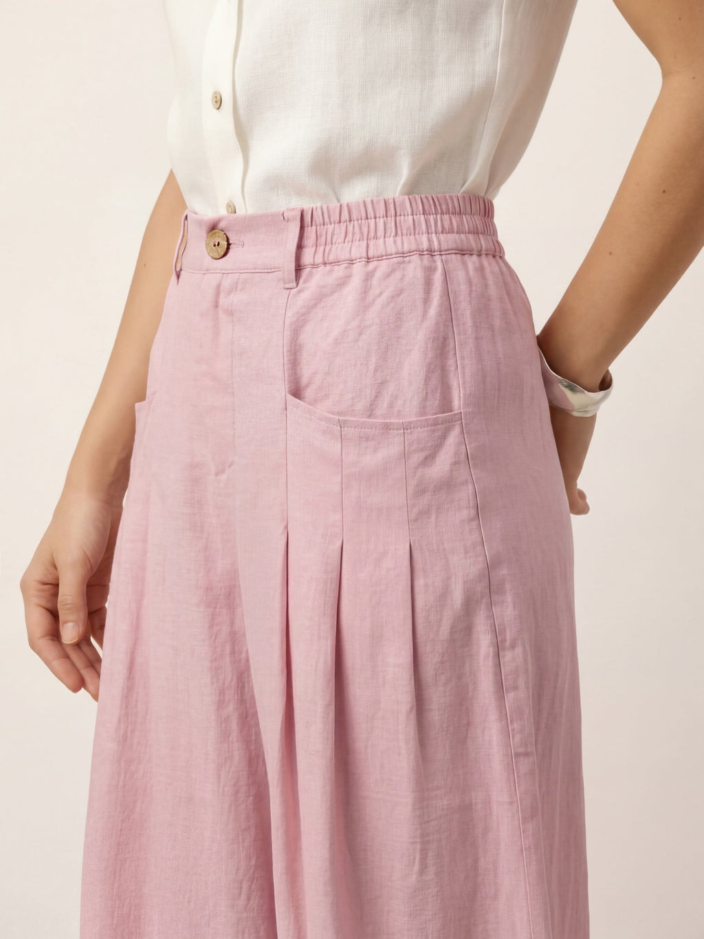 Beatrice | Pantaloni Rilassati in Lino con Pieghe Scolpite