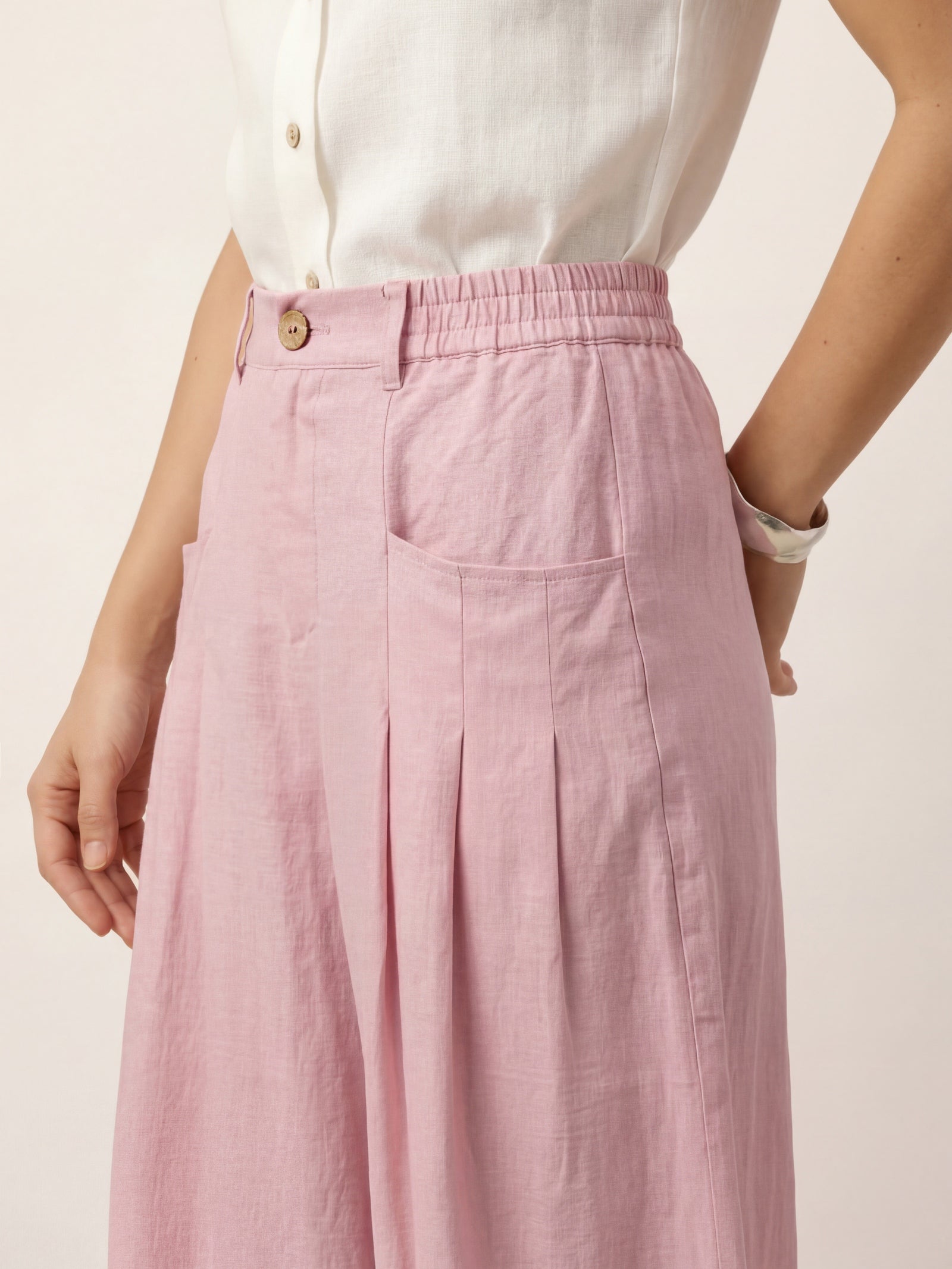 Beatrice | Pantaloni Rilassati in Lino con Pieghe Scolpite