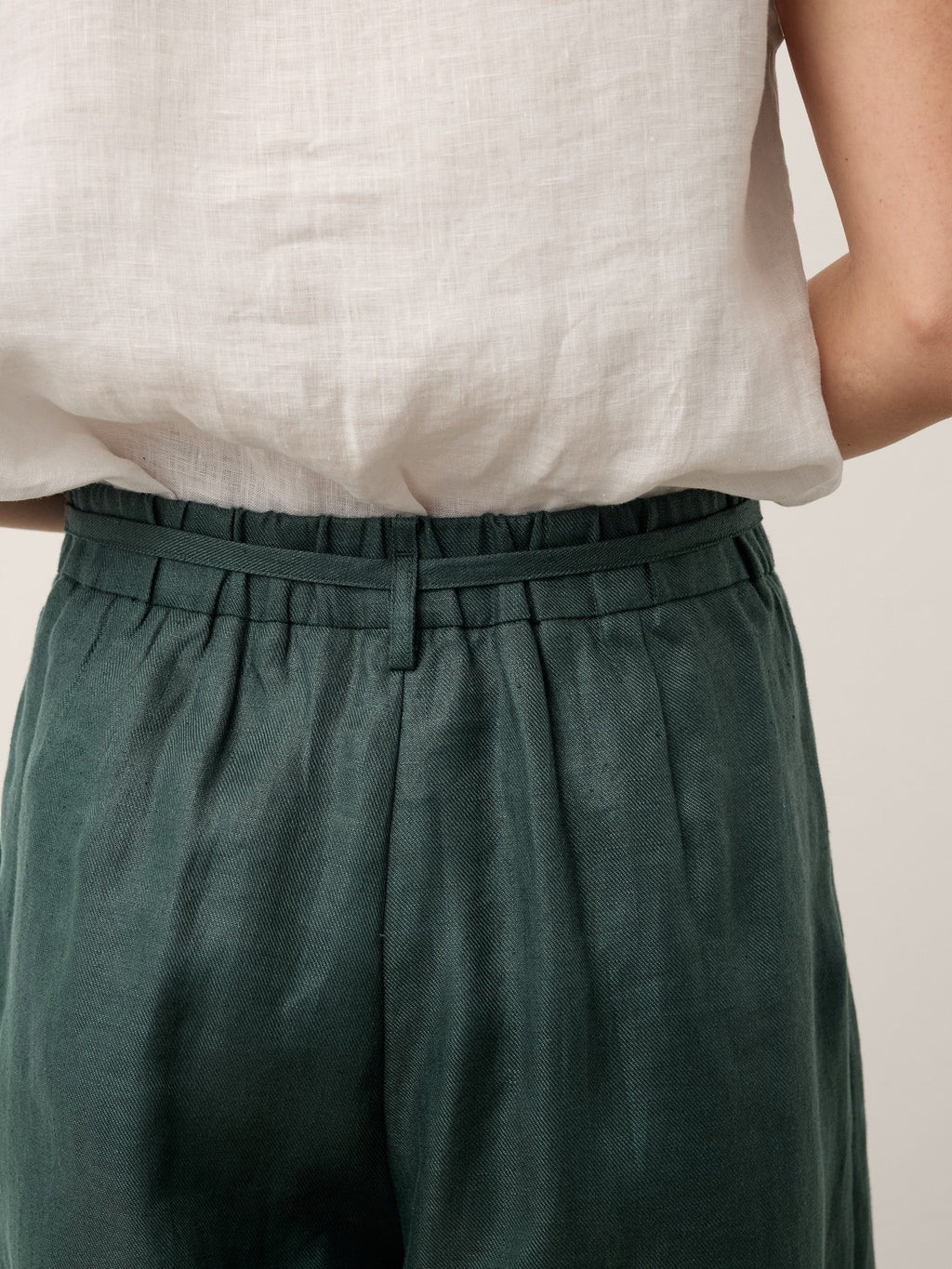 Lucia | Pantaloni in Lino con Laccio Laterale e Gamba Ampia