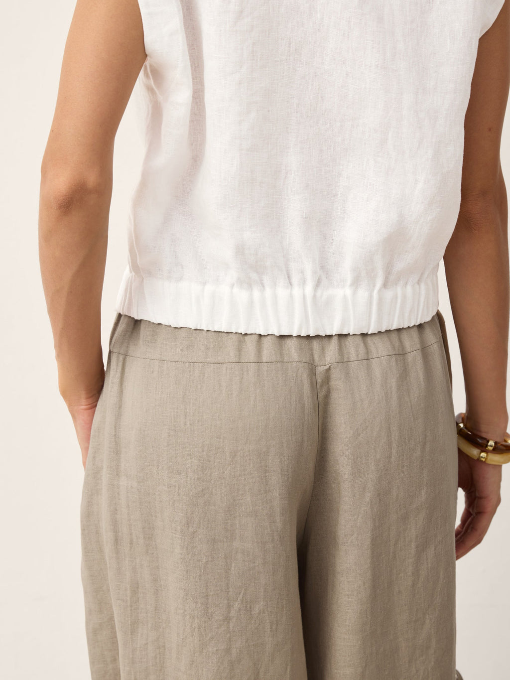 Valeria | Camicia Corta in Lino con Scollo Incrociato