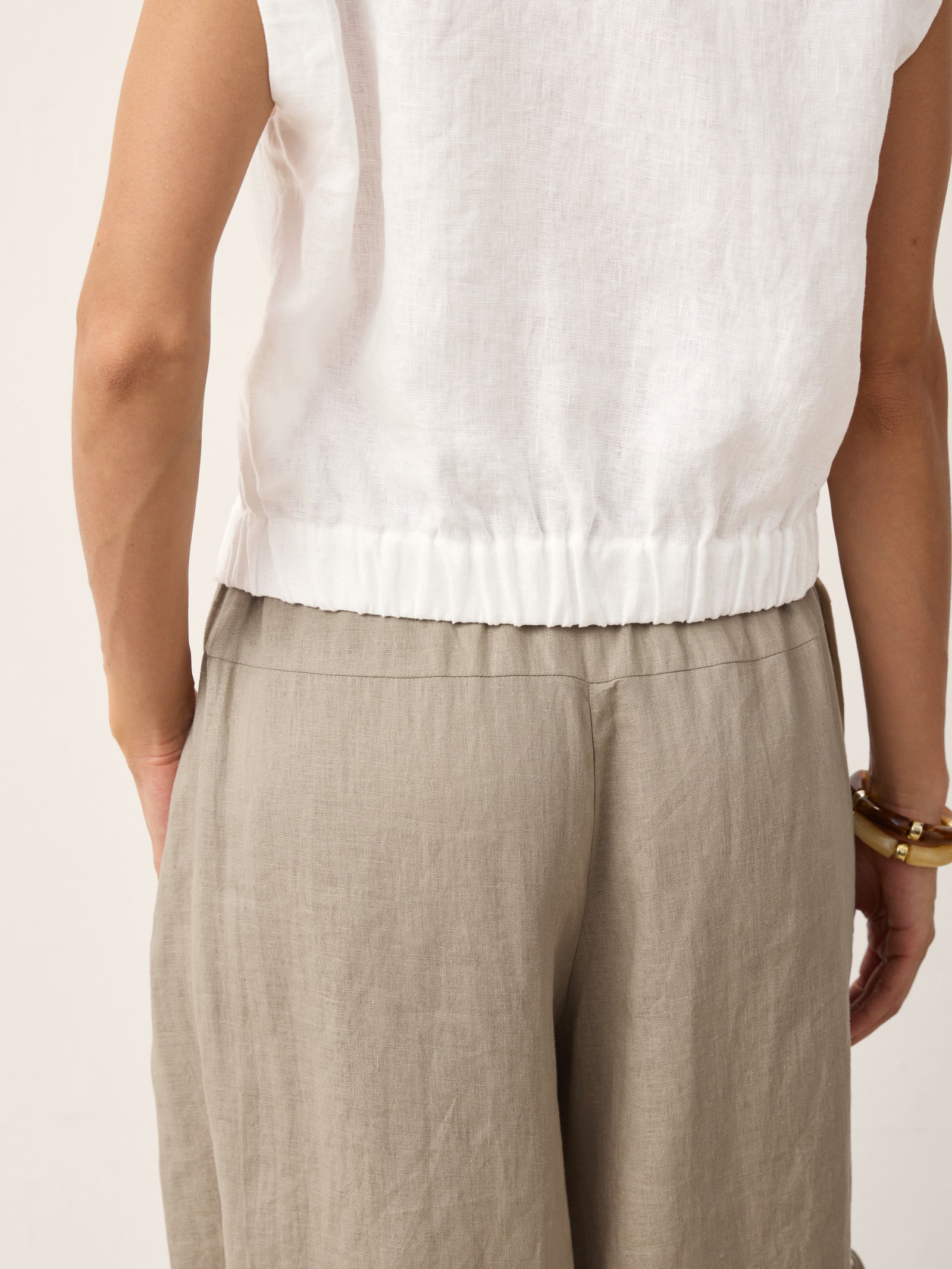 Valeria | Camicia Corta in Lino con Scollo Incrociato