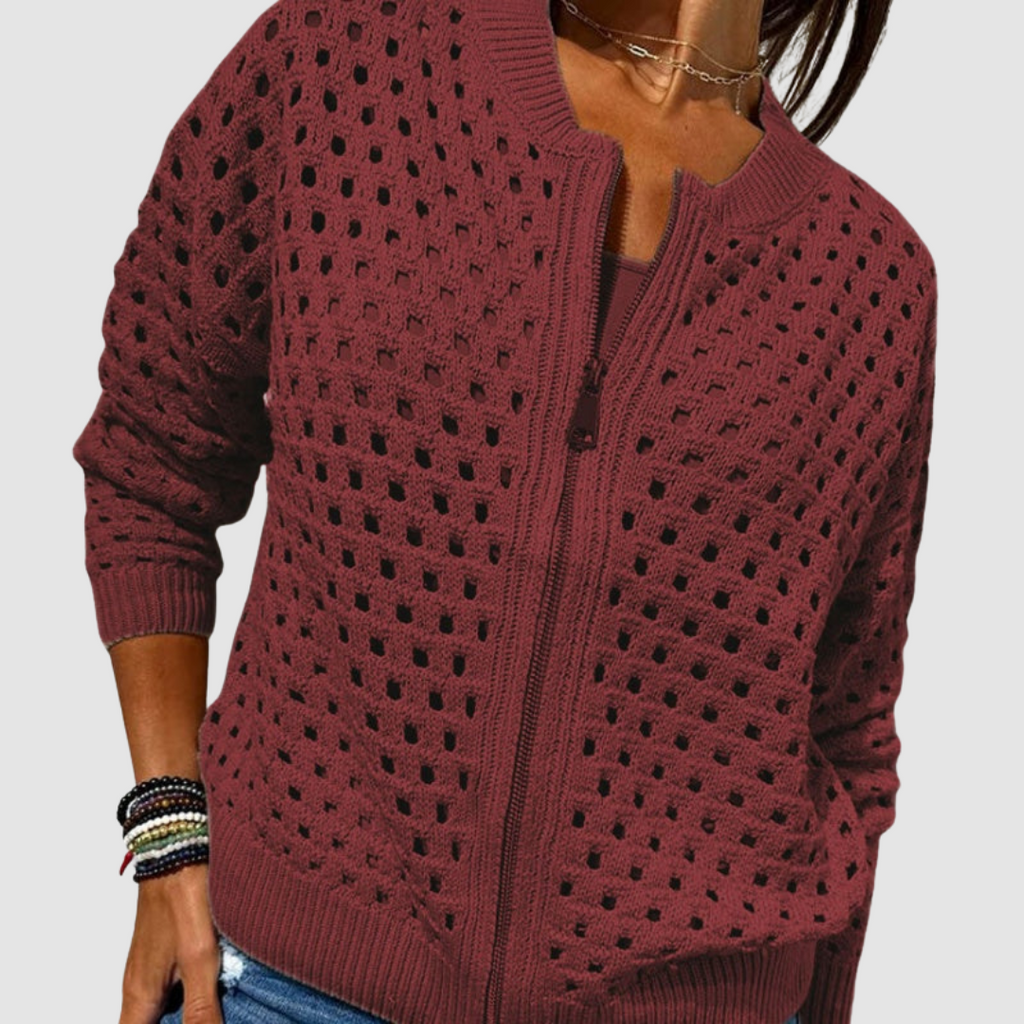 Livia | Cardigan Traforato con Zip