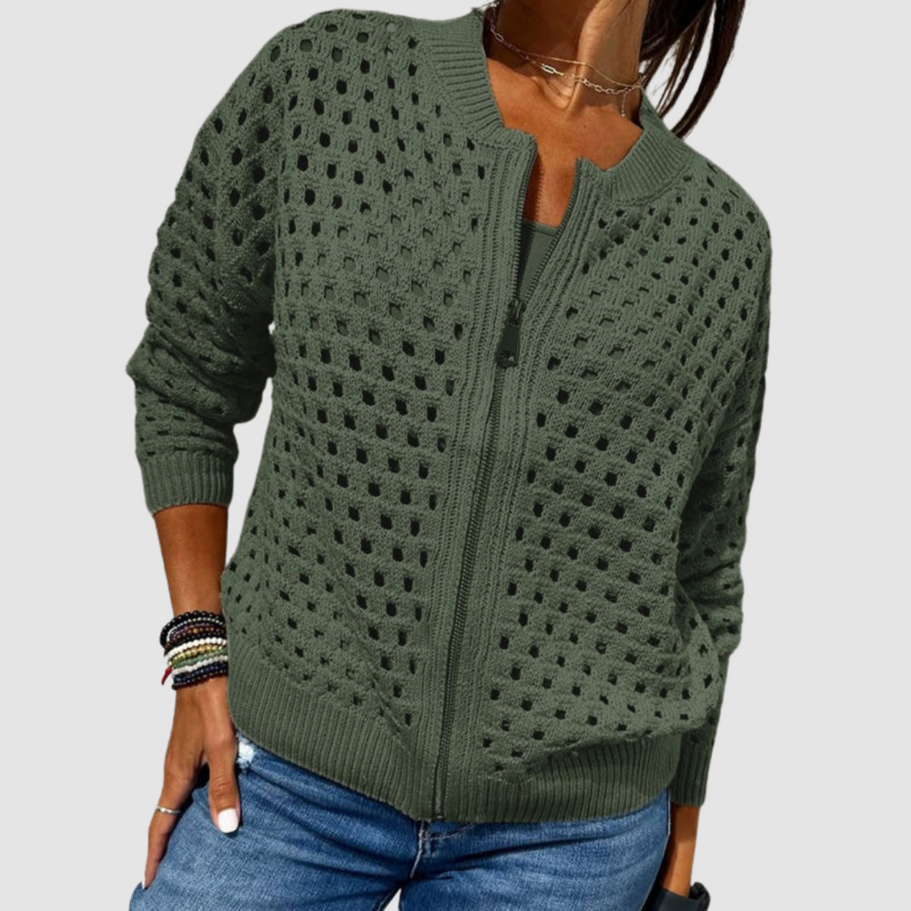 Livia | Cardigan Traforato con Zip