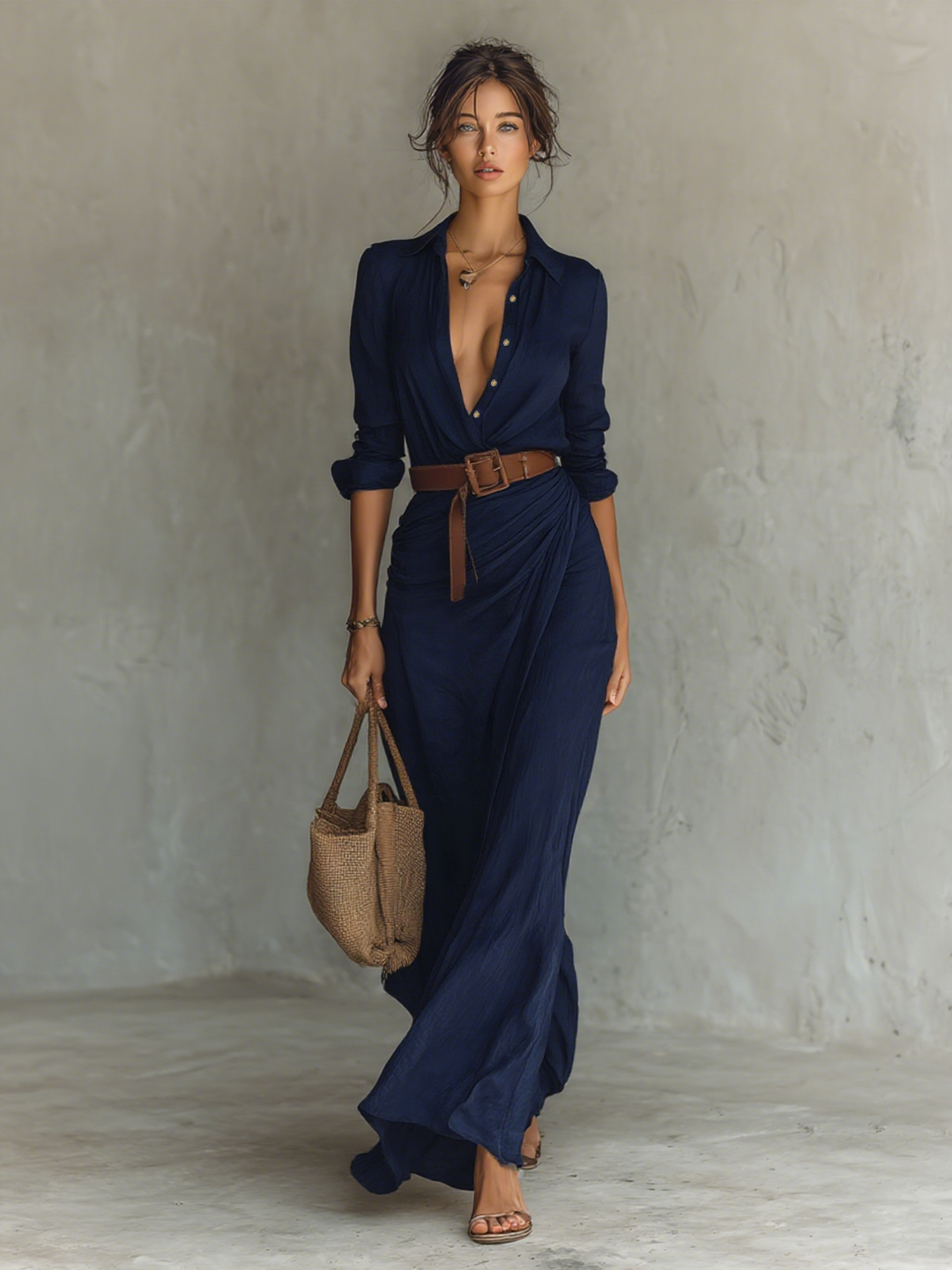 Chiara | Abito Maxi Drappeggiato