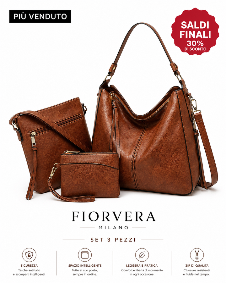 Set Hobo in Vera Pelle – 3 Pezzi