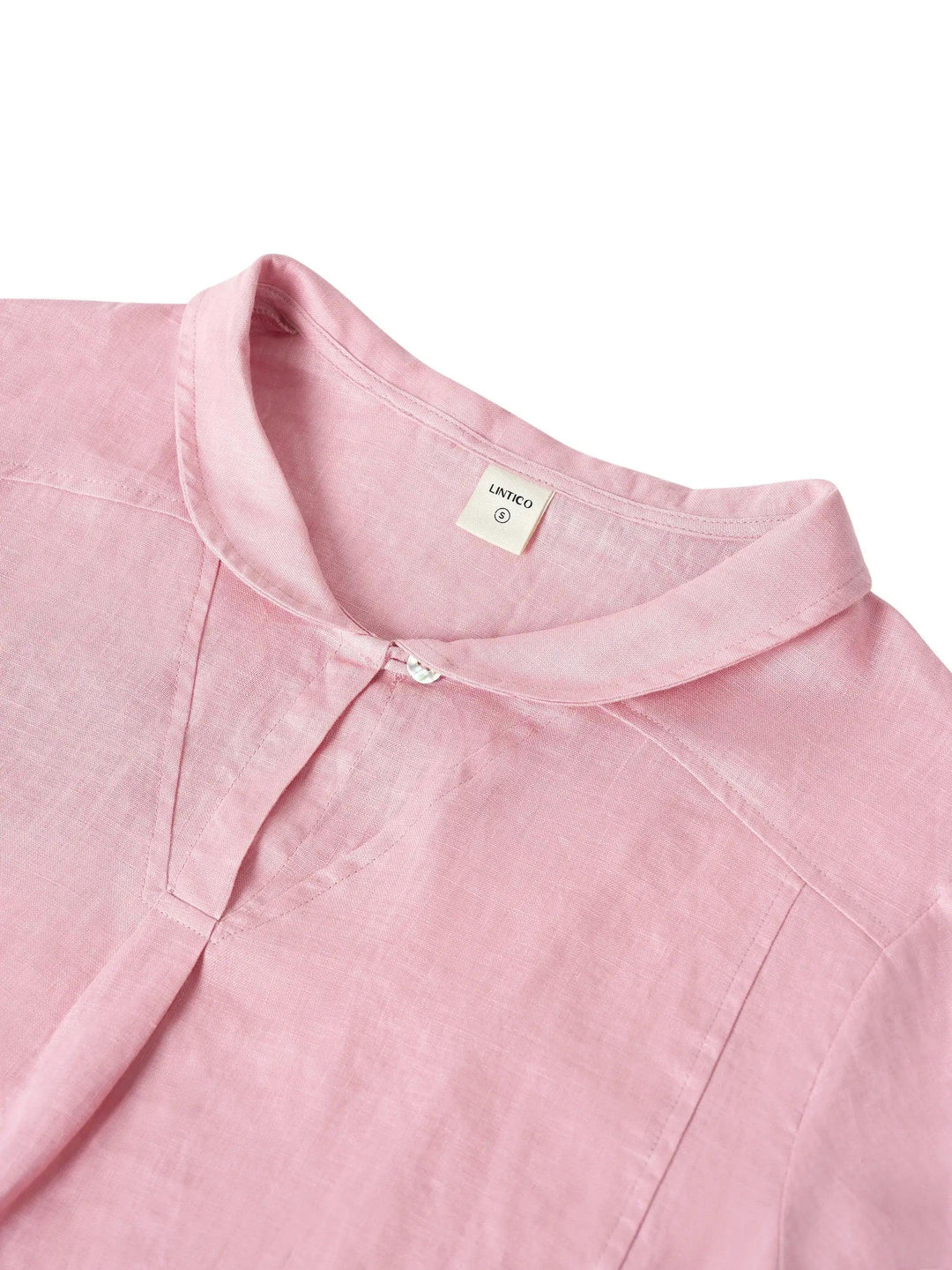 Giada | Top in Lino con Scollo a V e Maniche Corte