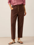 Alessia | Pantaloni in Lino con Chiusura a Bottone