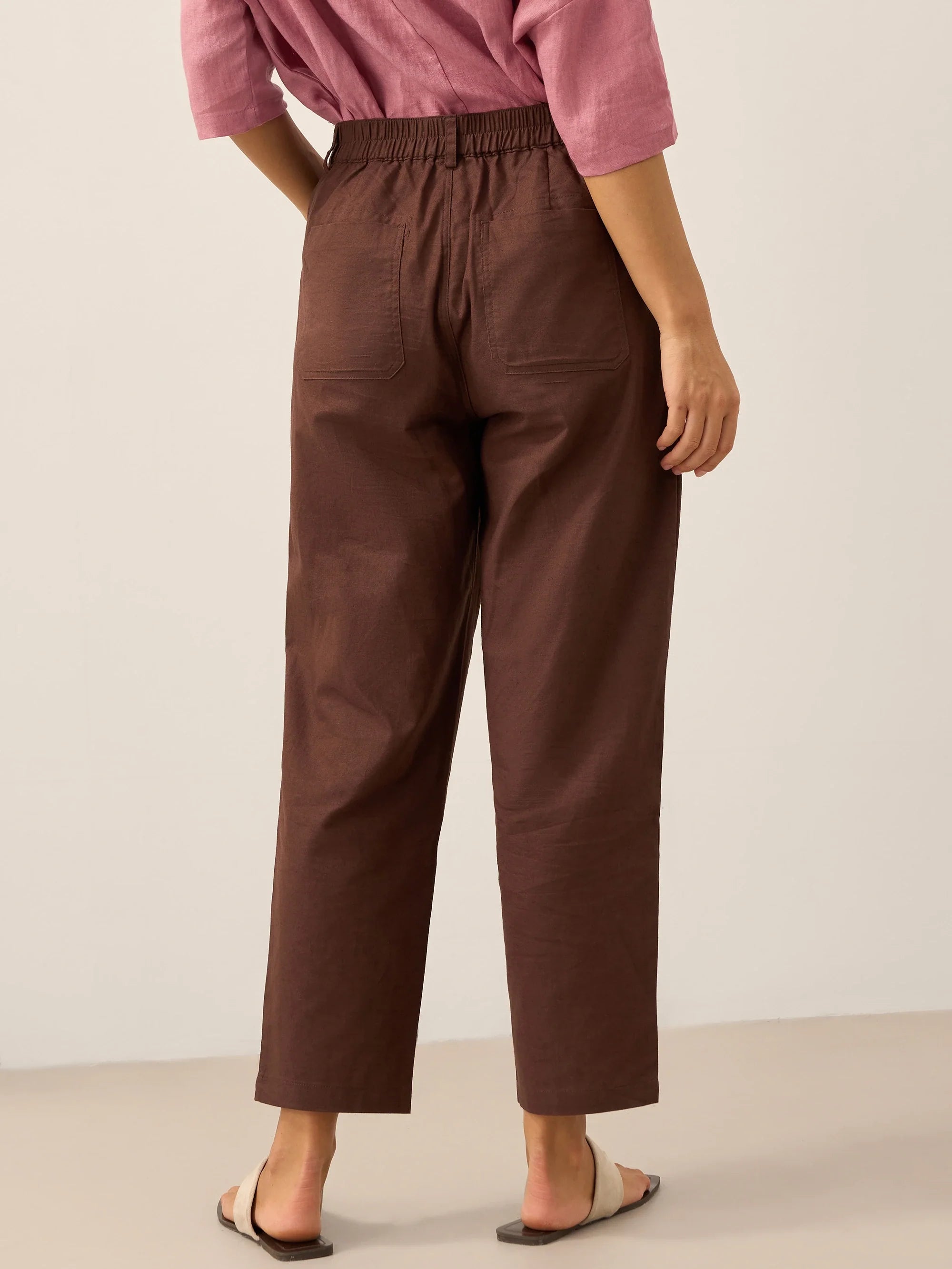 Alessia | Pantaloni in Lino con Chiusura a Bottone