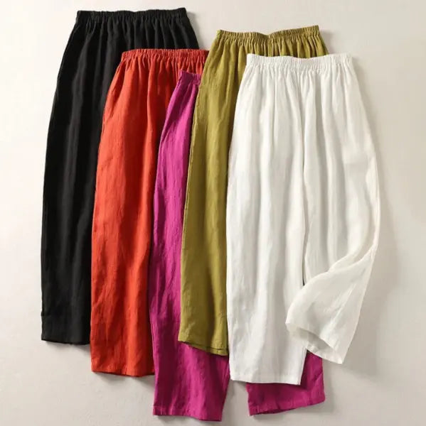 Amalia | Pantaloni Fluidi in Cotone e Lino