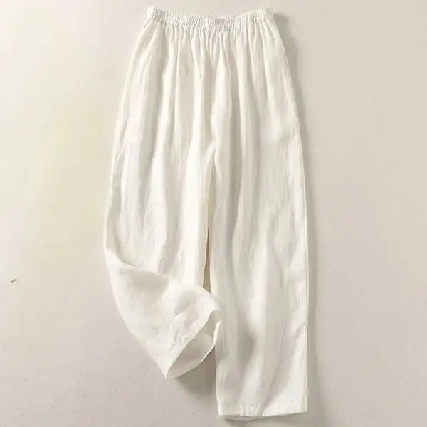Amalia | Pantaloni Fluidi in Cotone e Lino