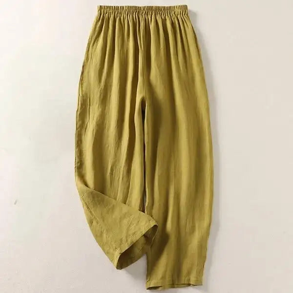 Amalia | Pantaloni Fluidi in Cotone e Lino