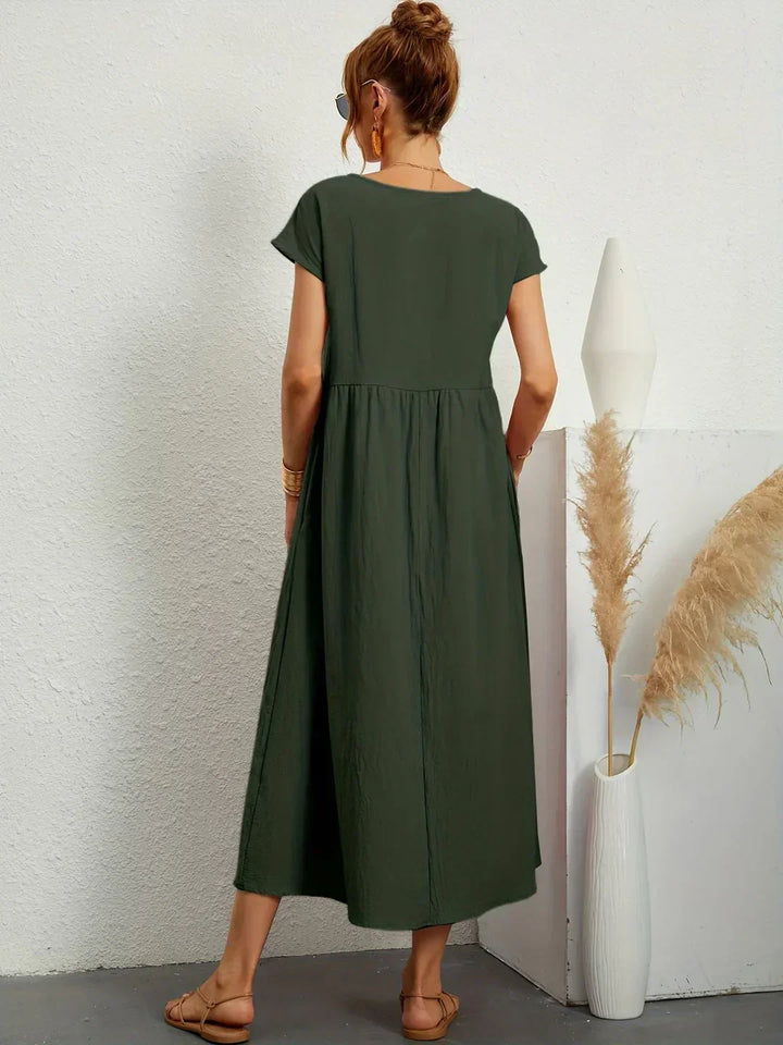 Livia | Abito Maxi Svasato con Tasche